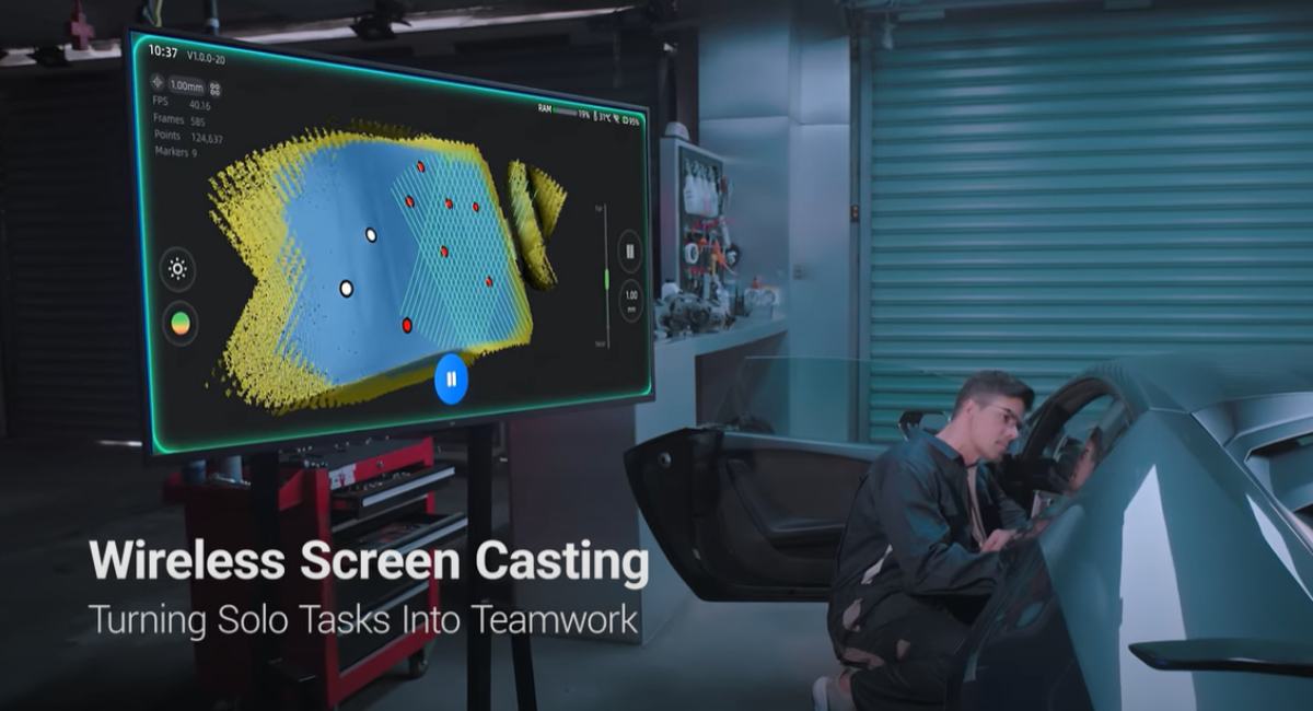 EinScan Rigil: wireless data transfer to screen